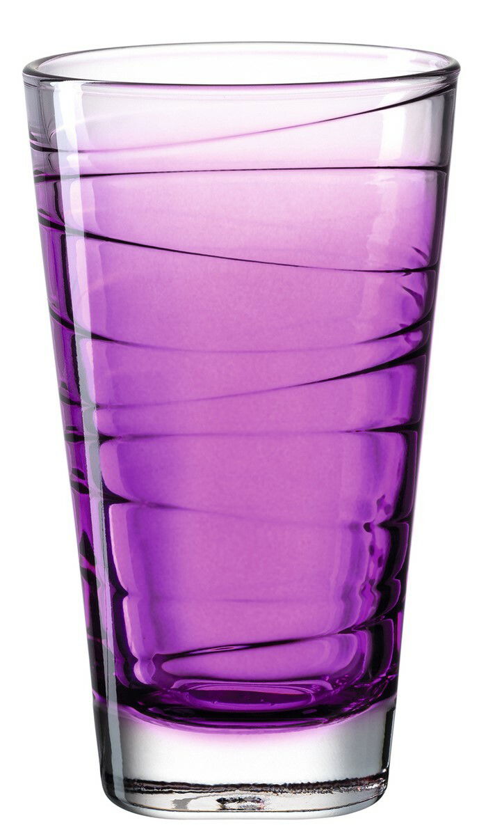 Leonardo Trinkglas VARIO Violettes Trinkglas Vario, 280ml, mit spiralförmigem Design, seitliche Perspektive