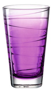 Violettes Trinkglas Vario, 280ml, mit spiralförmigem Design, seitliche Perspektive