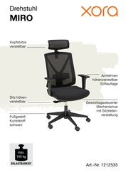 Ergonomischer Drehstuhl mit verstellbarer Kopfstütze, höhenverstellbaren Armlehnen und Sitz, schwarzem Kunststoff-Fußgestell, seitliche Perspektive