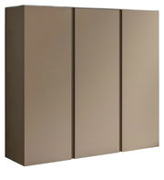 Moderano XL-Hängeschuhschrank 3T LECCO in brauner Farbe, dreitürig, seitliche Perspektive