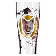 Weizenglas mit geometrischem Wolfsmotiv, Vorderansicht