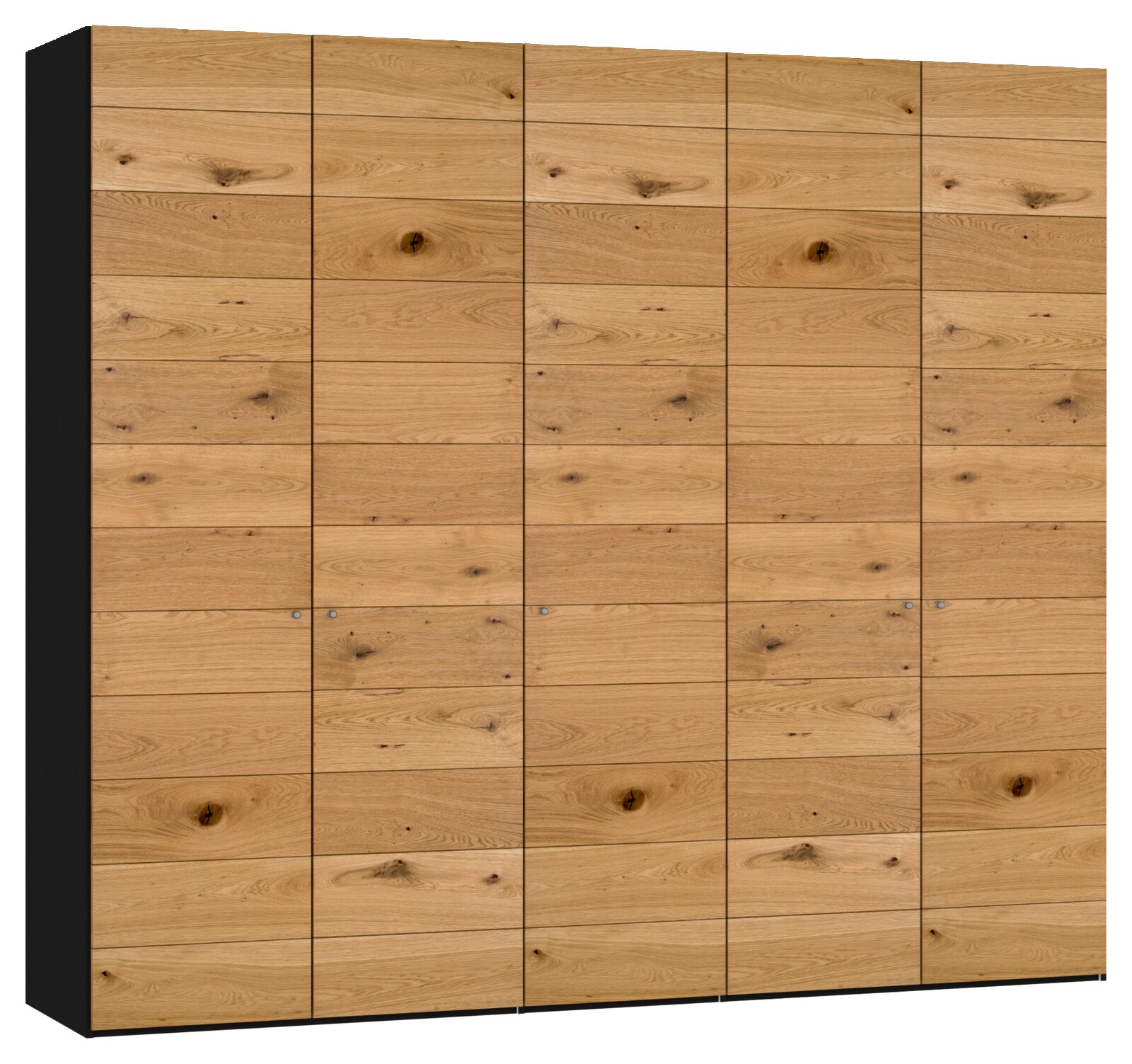 Fünf-türiger Drehtürenschrank aus Holz in Frontalansicht