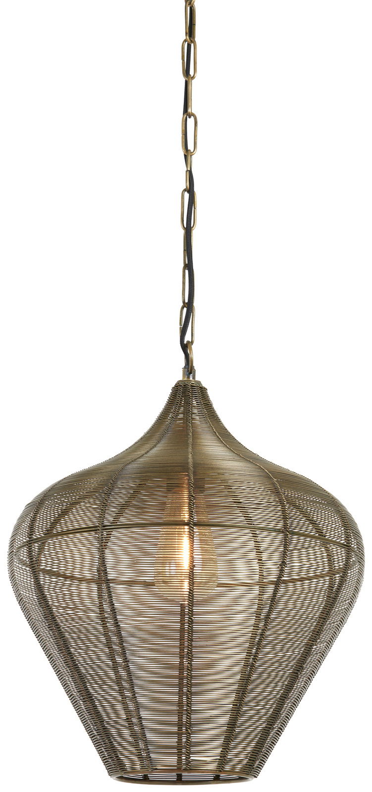 Light&Living Hängeleuchte ALVARO Hängeleuchte ALVARO aus Metallgeflecht in Tropfenform, seitliche Perspektive