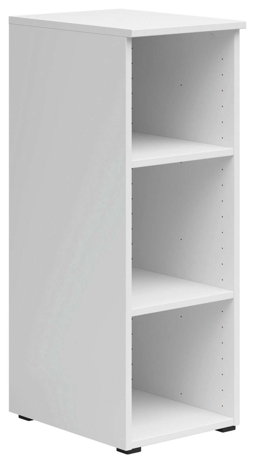Carryhome Regal MULTISTAURAUM Weißes Regal mit drei offenen Fächern, seitliche Perspektive