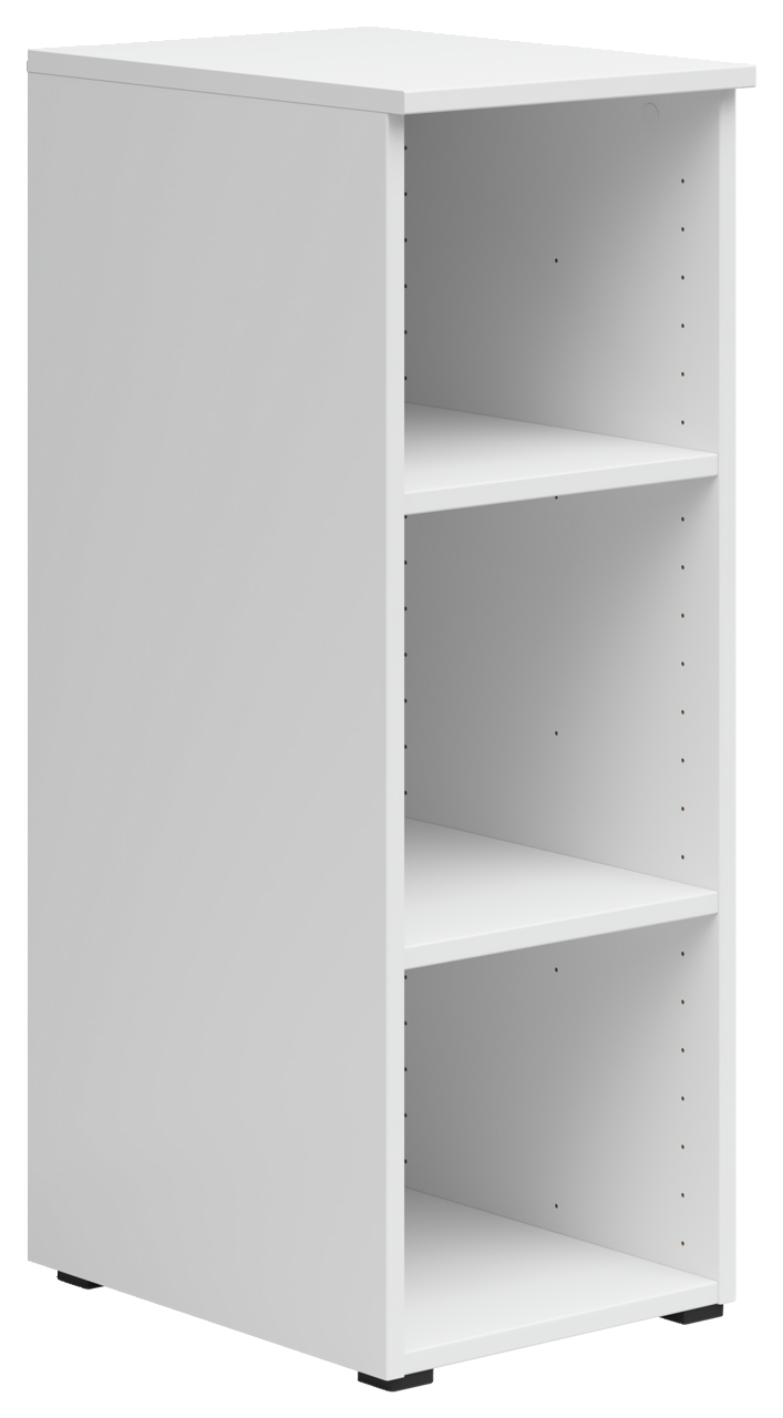 Carryhome Regal MULTISTAURAUM Weißes Regal mit drei offenen Fächern, seitliche Perspektive