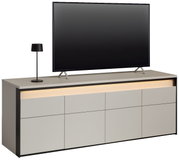 TV-lowboard in moderne stijl met ingebouwde ledverlichting, zijaanzicht
