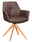 Novel Armlehnstuhl MEDUSA Brauner Armlehnstuhl mit Holzbeinen, Vorderansicht