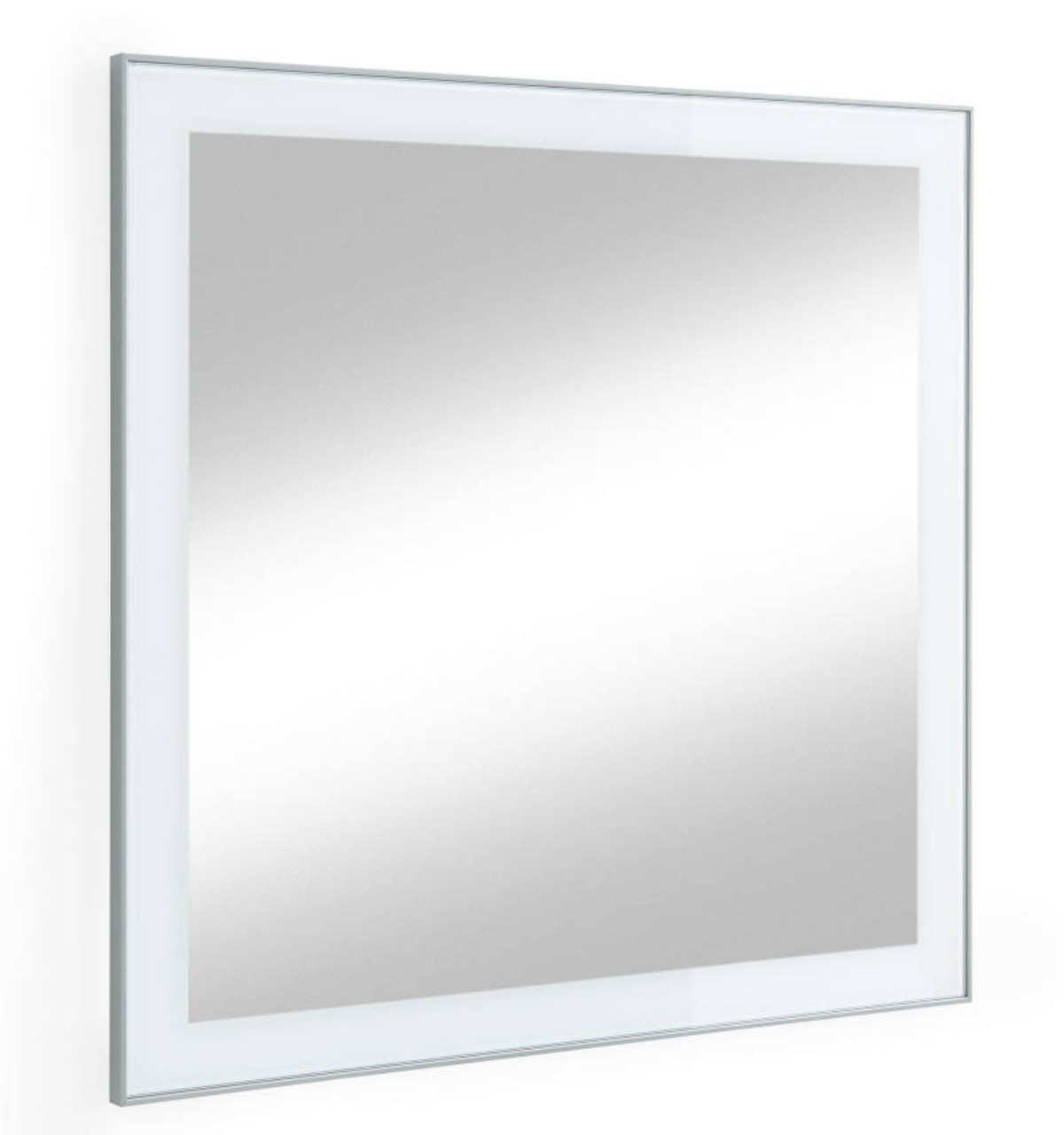 VOSS Spiegel SANTINA Moderner quadratischer Spiegel mit schmalem Rahmen, seitliche Perspektive