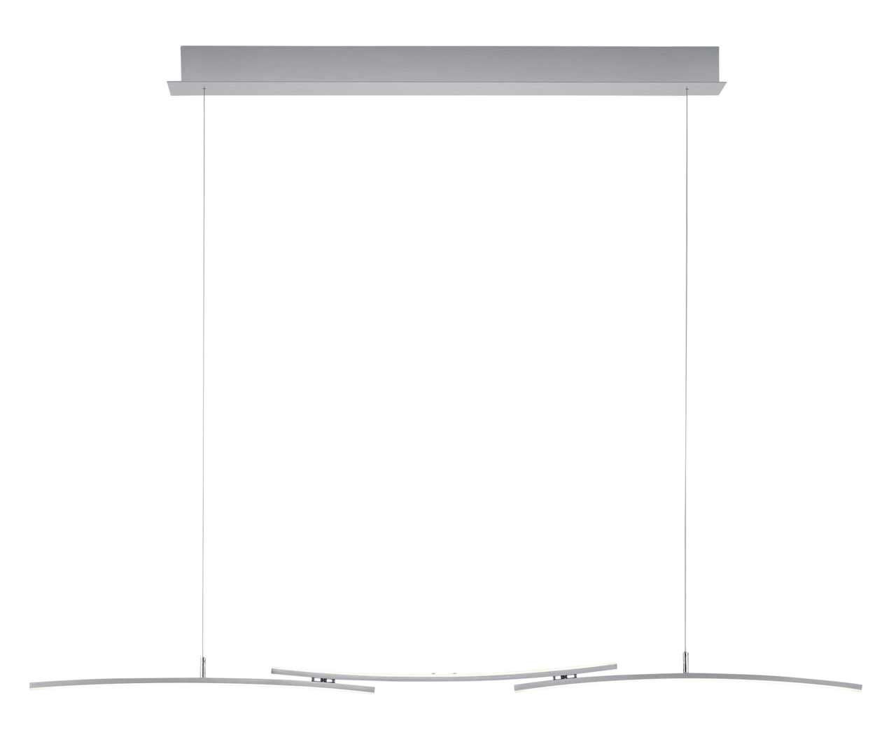 Moderne LED-Pendelleuchte in minimalistischem Design, seitliche Perspektive