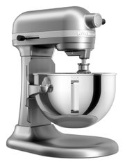 Silberne Küchenmaschine Heavy Duty 5,2L, seitliche Perspektive