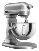 Silberne Küchenmaschine Heavy Duty 5,2L, seitliche Perspektive