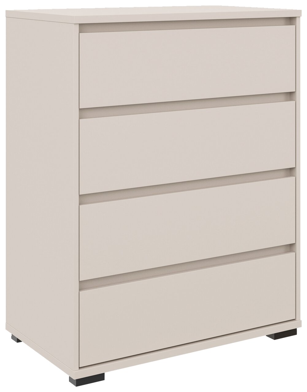 Carryhome Hochkommode LINE Hochkommode mit vier Schubladen in hellem Holz, seitliche Perspektive