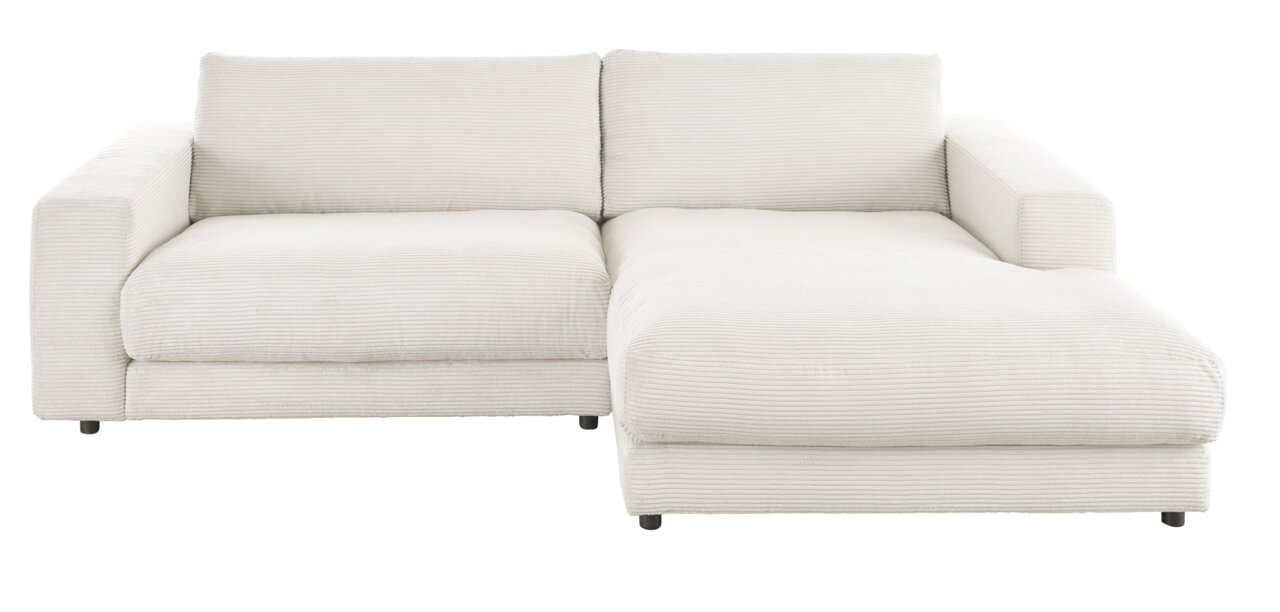 Beige longchair-set van corduroy, vooraanzicht