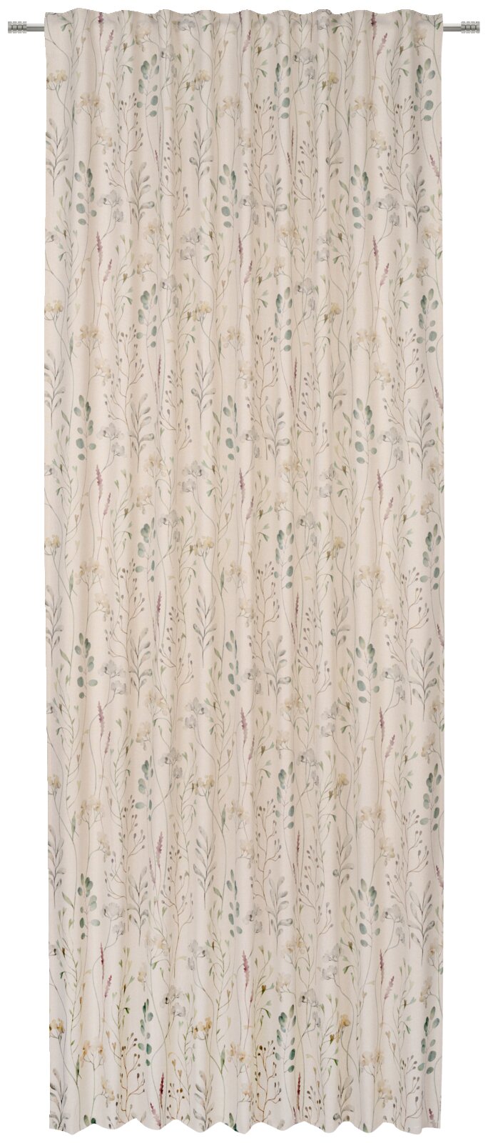 Esposa Fertigvorhang 140x245cm Fertigvorhang mit floralem Muster in sanften Farben, frontal aufgenommen