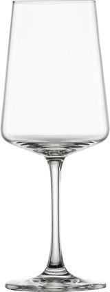 Weißweinglas aus klarem Glas, frontal abgebildet mit elegantem Stiel und breitem Kelch.