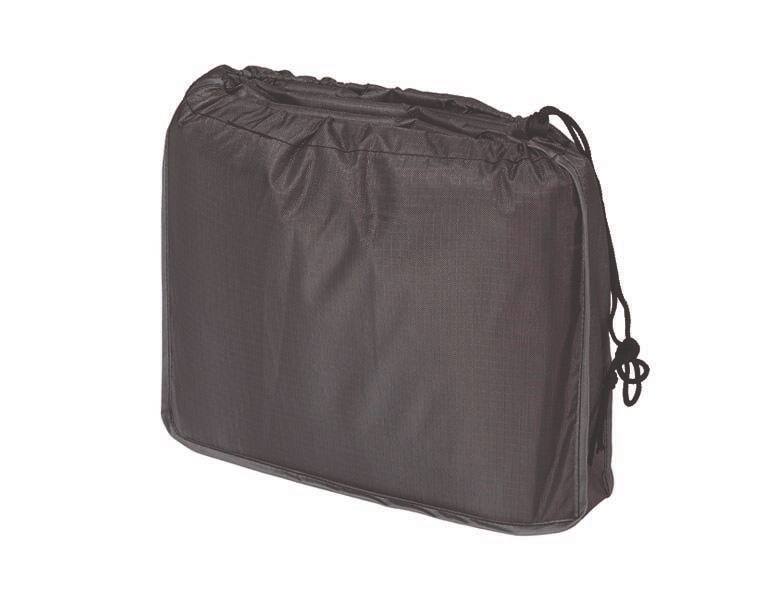 Schwarze Schirmhülle in seitlicher Perspektive mit Kordelzug