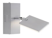 Moderne Wandleuchte aus Aluminium mit schwenkbarem Kopf, seitliche Perspektive