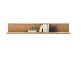 Wandboard aus Holz mit Büchern und Dekoration, frontale Ansicht