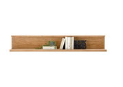Houten wandplank met boeken en decoratie, vooraanzicht