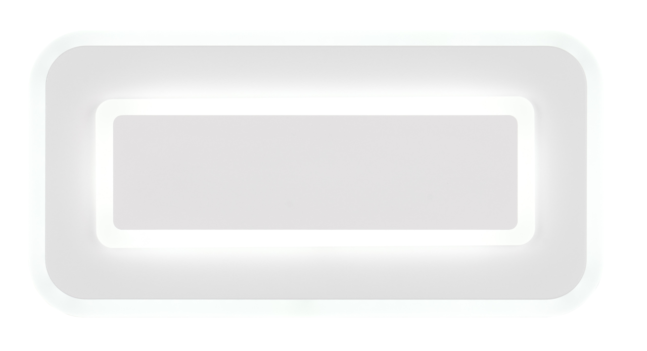 Rechteckige LED-Deckenleuchte in Weiß, Ansicht von unten