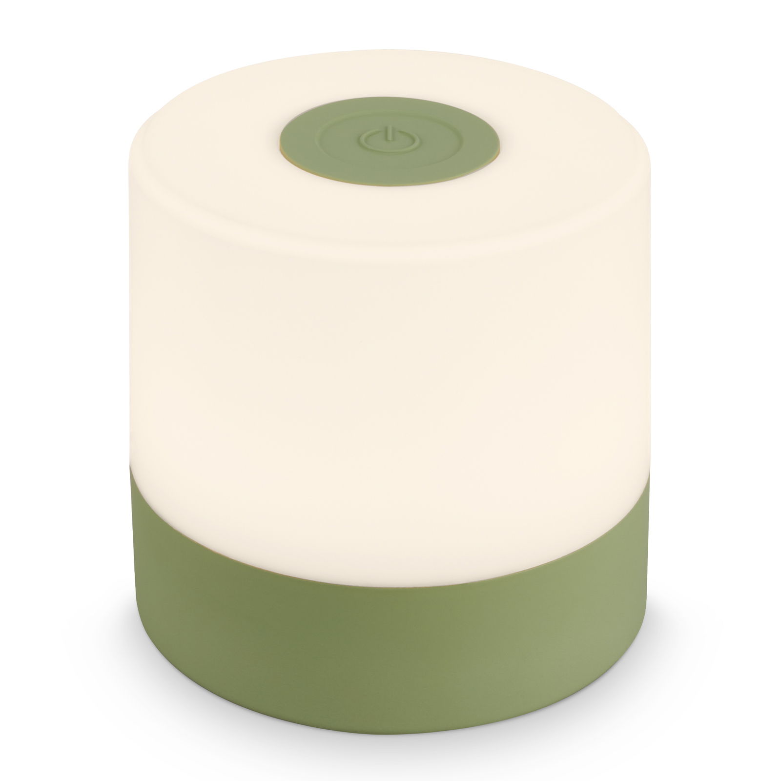 Grüne Akku LED Tischleuchte aus seitlicher Perspektive