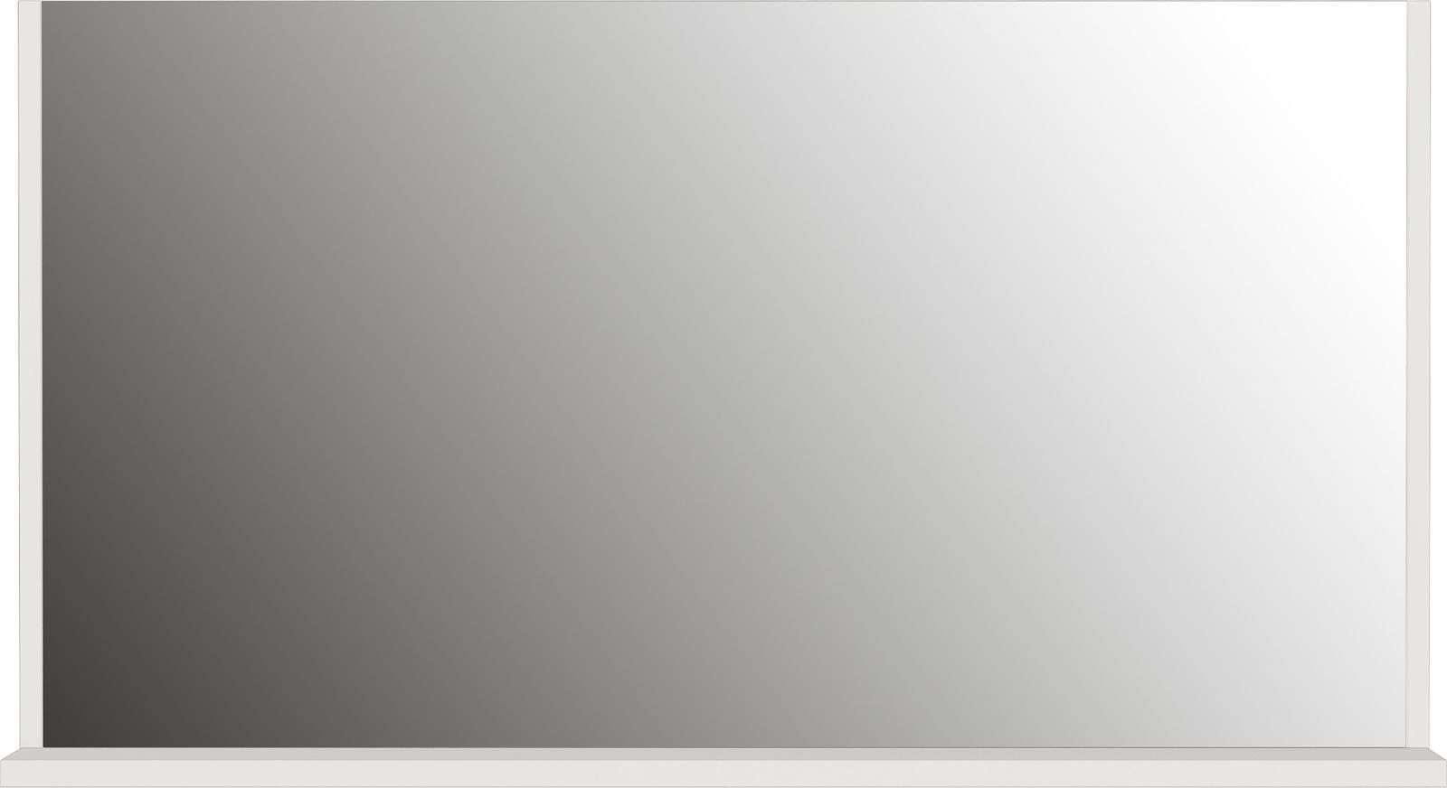 Rechteckiger Wandspiegel mit weißem Rahmen, Frontalansicht