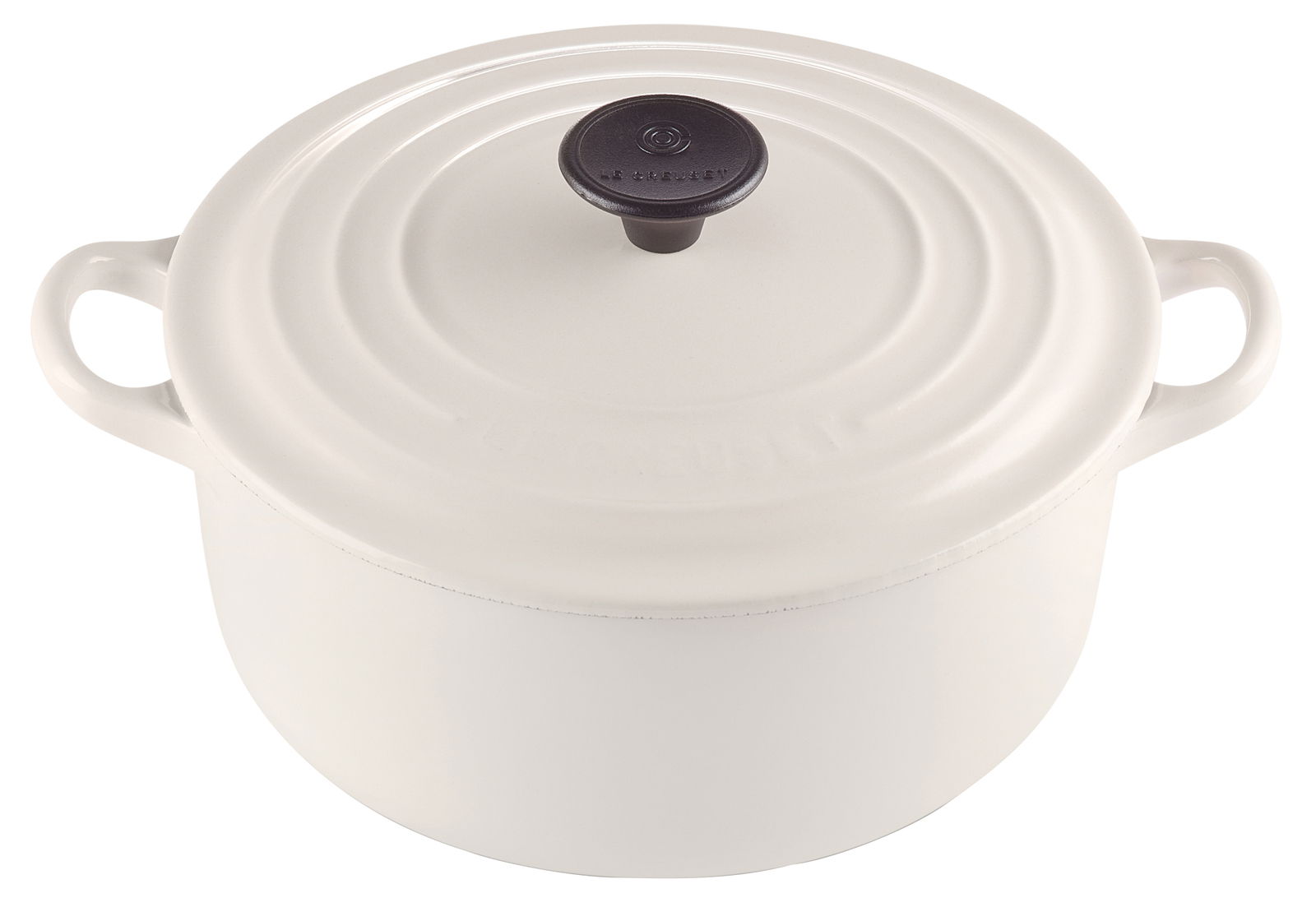 LE CREUSET Bräter 20cm Creme TRADITION Weißer Bräter mit Deckel und zwei Griffen, Ansicht von oben