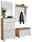 VOSS Garderoben-Set 5-tlg. SANTINA Garderoben-Set 5-tlg. in moderner Holz- und Weißoptik, bestehend aus Spiegel, Schuhschrank, Sitzbank mit Stauraum und Wandpaneel mit Ablage, frontal abgebildet.