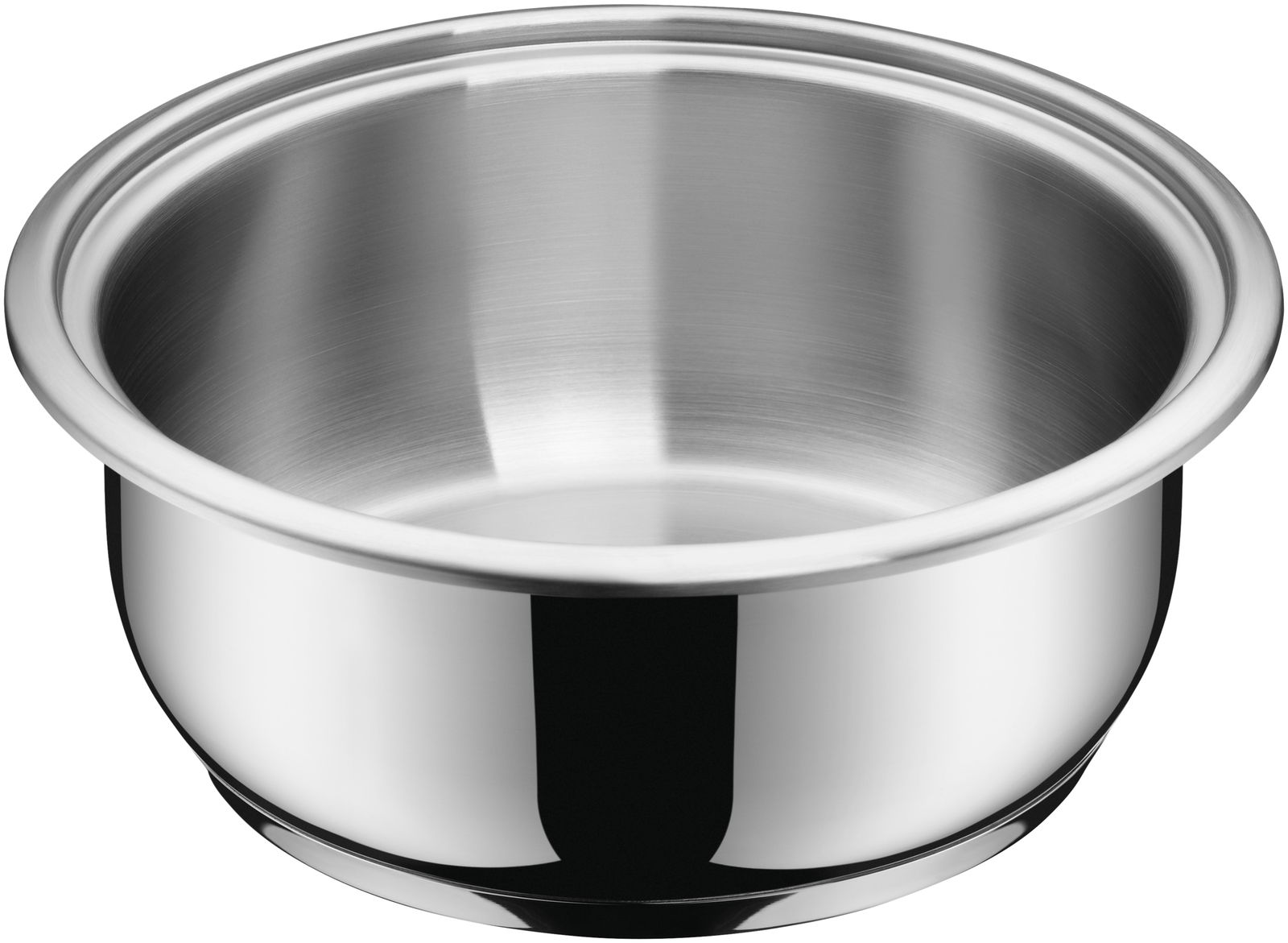 Edelstahlkochtopf aus der Vogelperspektive