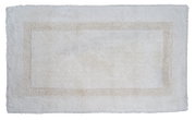 Weißer Badteppich mit rechteckigem Muster, Draufsicht