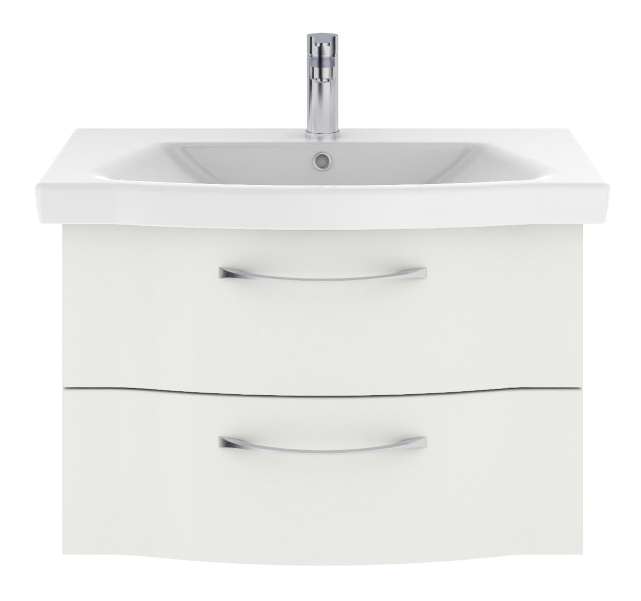 Pelipal Waschtischlösung SERIE 6005 SPRINT Moderner Waschtisch mit zwei Schubladen und integriertem Waschbecken, Frontalansicht