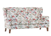 Blumiges 2,5-sitziges Sofabank-Modell KIMBERLY von Zurbrüggen, frontal abgebildet.