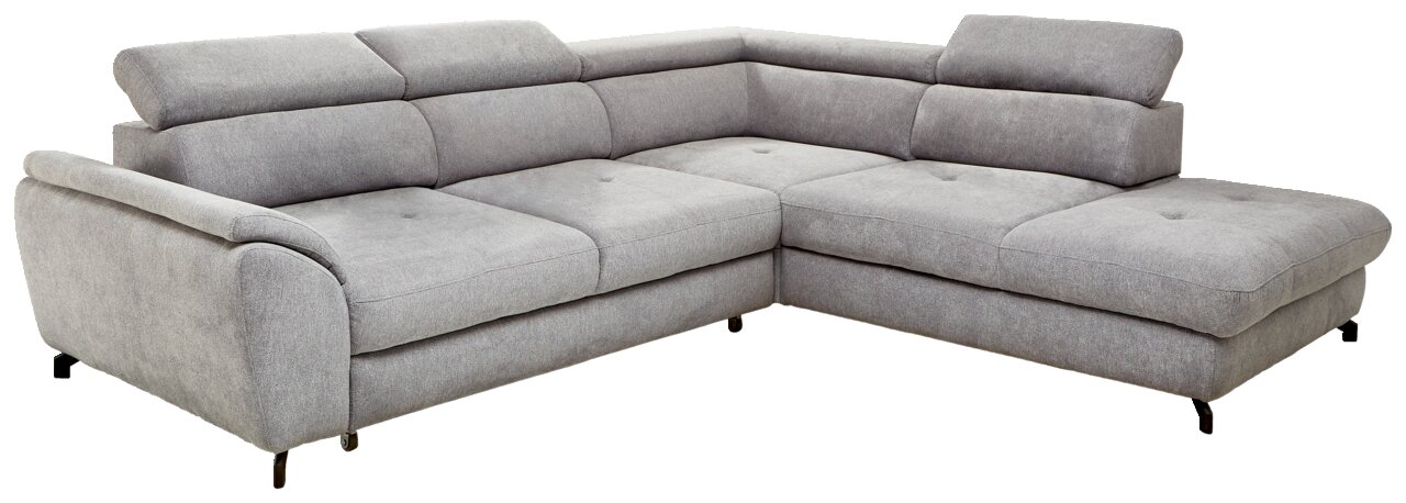 Stylife Ecksofa MAROLA Graues Ecksofa Stylife MAROLA in L-Form, Perspektive von vorne rechts