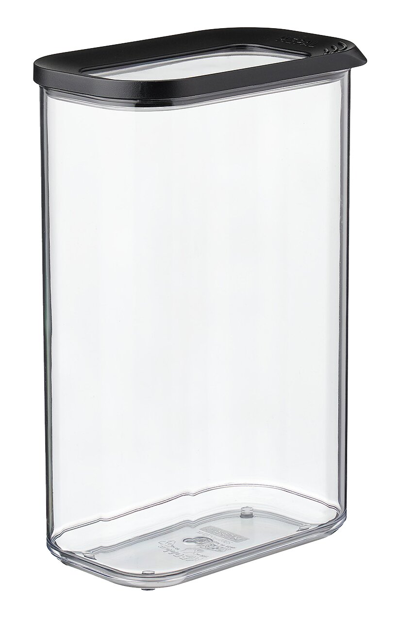 Mepal Voorraadbus MODULA Doorzichtige voorraadbus Modula 2000 ml van Mepal met zwart deksel, zijaanzicht