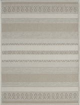Teppich Ottowa mit geometrischem Muster in Beige und Weiß, Draufsicht