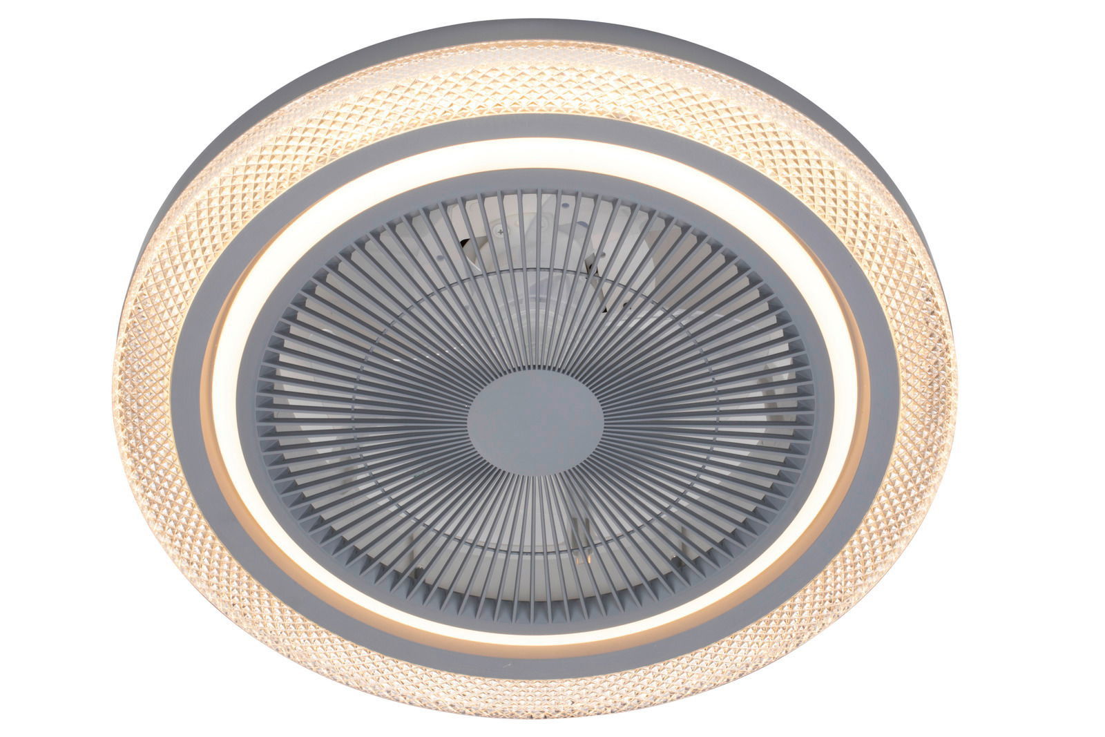 Deckenventilator mit integriertem Licht, Ansicht von unten