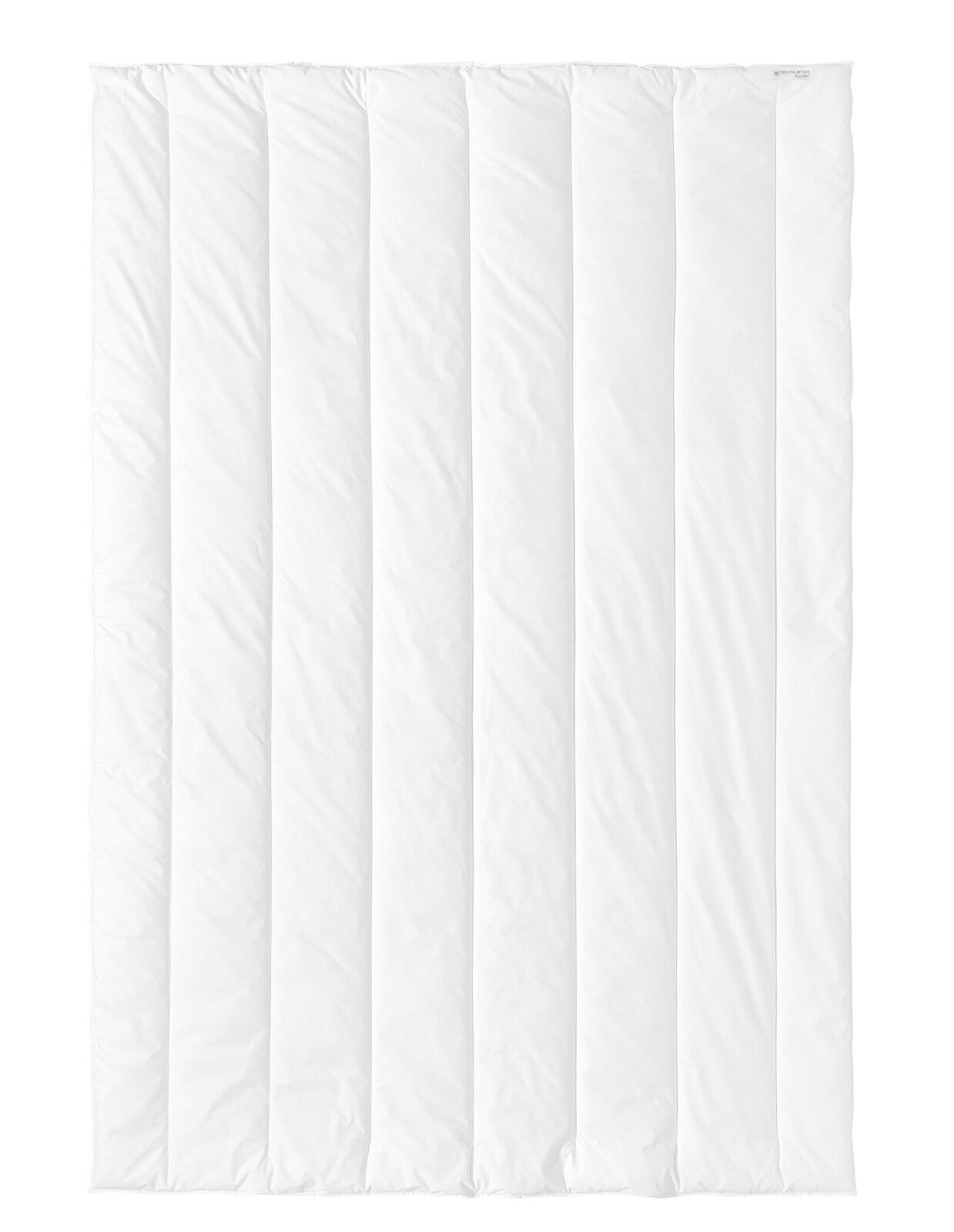 Centa Star Ganzjahresdecke FEELINGS Ganzjahresdecke 135x200cm in Draufsicht, weiße Steppdecke mit vertikalen Nähten