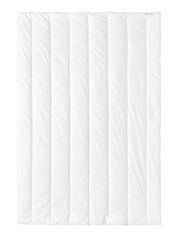 Ganzjahresdecke 135x200cm in Draufsicht, weiße Steppdecke mit vertikalen Nähten