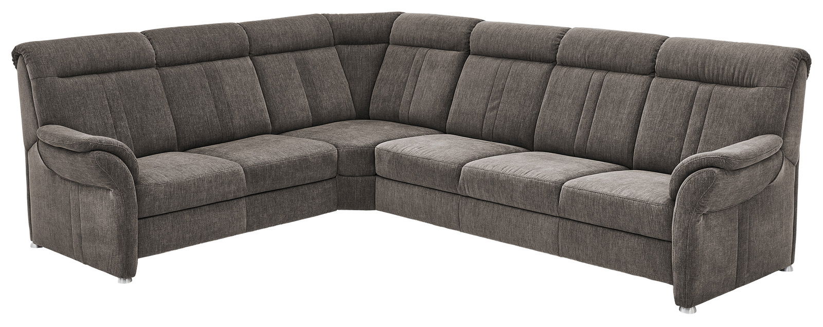 Beldomo Comfort Polsterrundecke MALAGA Graue Polsterrundecke in L-Form, Ansicht von vorne links