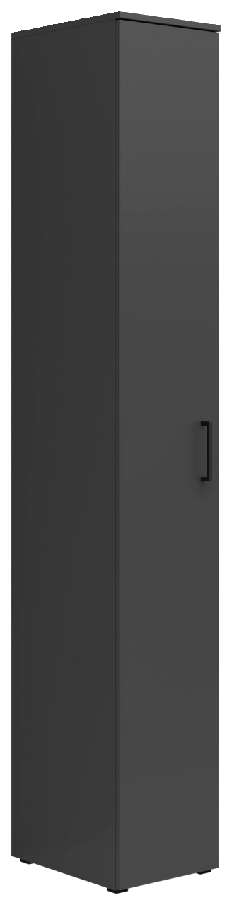 Carryhome Mehrzweckschrank MULTISTAURAUM Schwarzer Mehrzweckschrank mit einer Tür, seitliche Perspektive