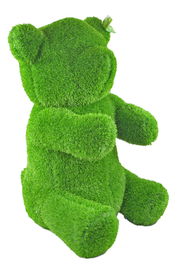 Grüner Bär aus Gras, seitliche Perspektive, Gartendekoration