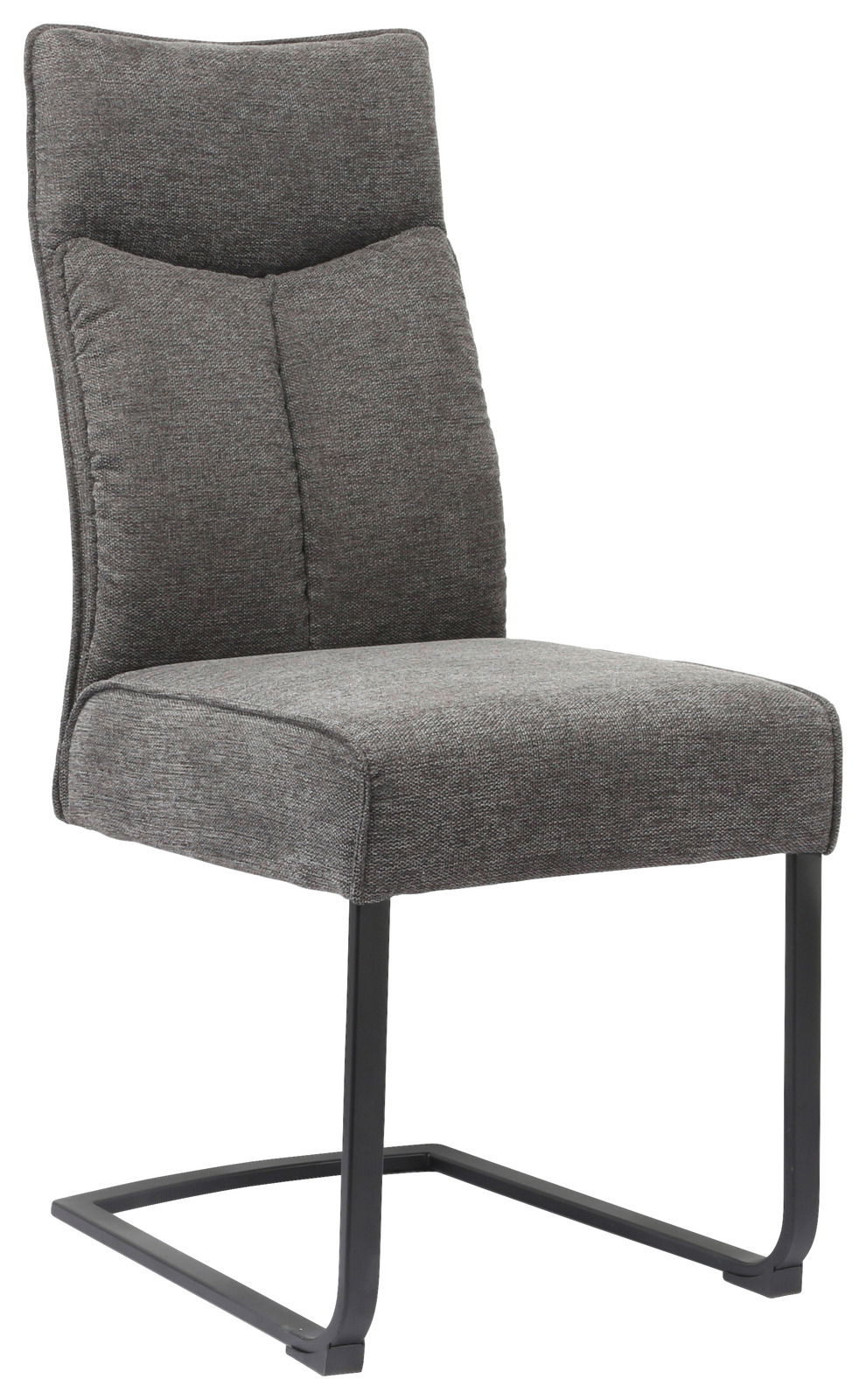 Novel Freischwinger BUFFY Grauer Freischwinger-Stuhl BUFFY mit gepolsterter Rückenlehne und Sitzfläche, seitliche Perspektive