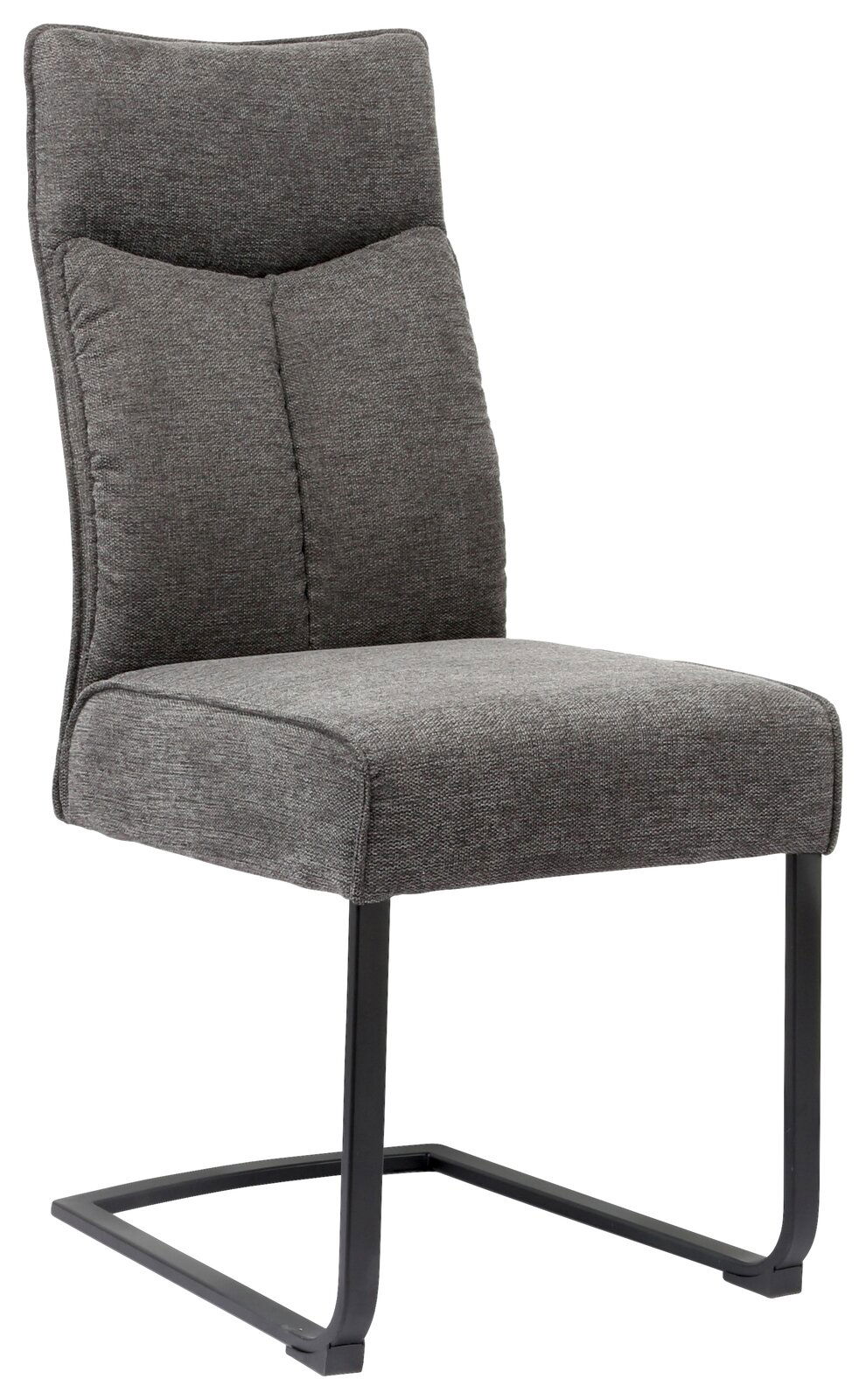 Novel Freischwinger BUFFY Grauer Freischwinger-Stuhl BUFFY mit gepolsterter Rückenlehne und Sitzfläche, seitliche Perspektive