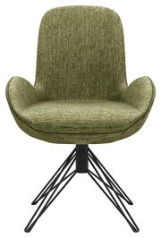 Grüner Armlehnstuhl mit modernem Design, Vorderansicht