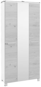 XL-Dielenschrank in Holzoptik mit drei Türen, mittlere Tür mit Spiegel, Frontansicht