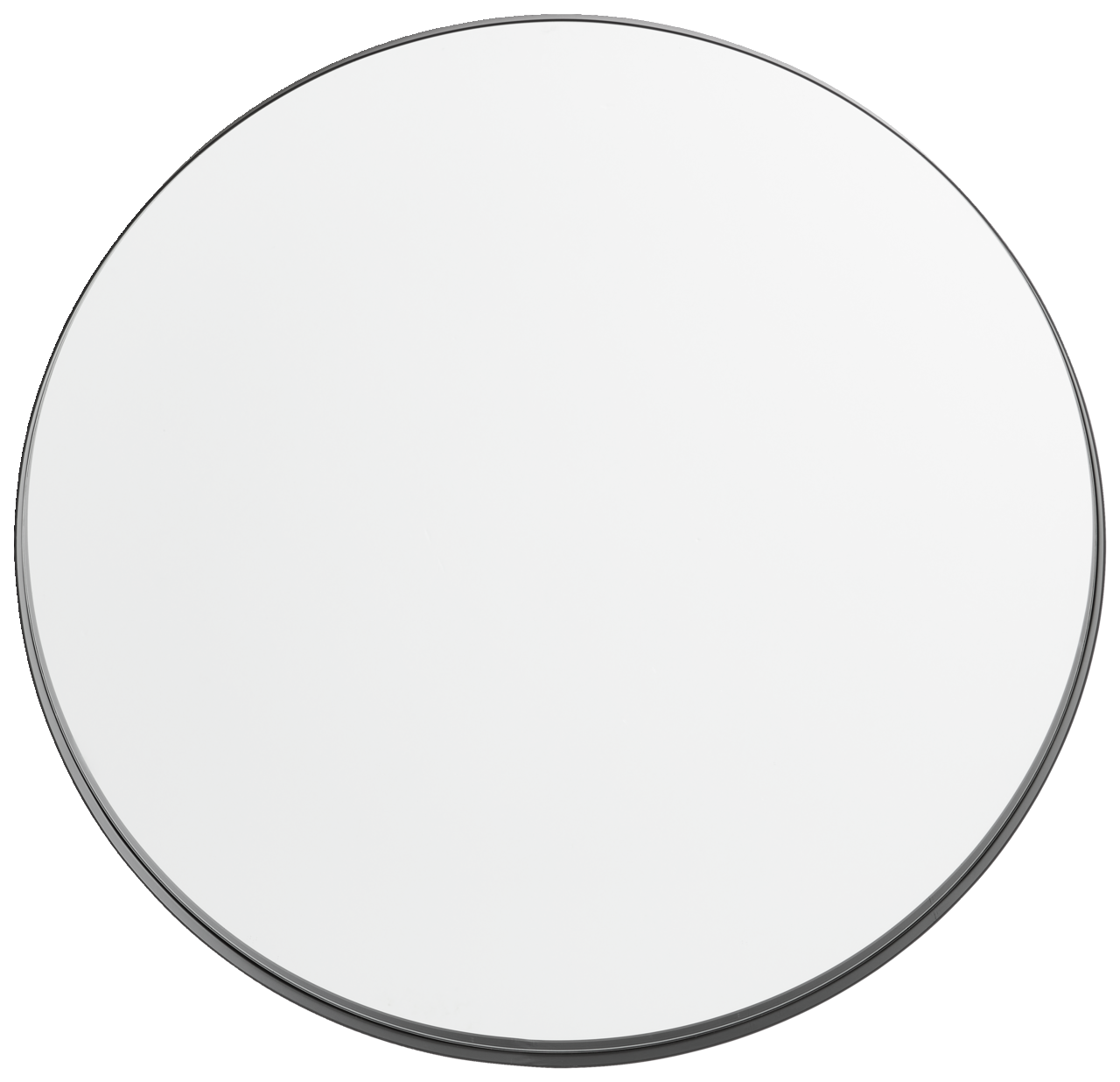 Runder Spiegel mit einem Durchmesser von ca. 80 cm, aus der Vogelperspektive betrachtet.