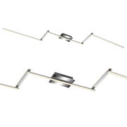 Moderne LED-Deckenleuchte mit geometrischem Design, seitliche Perspektive