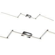 Moderne LED-Deckenleuchte mit geometrischem Design, seitliche Perspektive