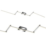 Moderne LED-Deckenleuchte mit geometrischem Design, seitliche Perspektive