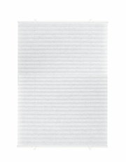 Plissee gefädelt in Weiß, frontal fotografiert, 100x130cm